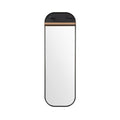 Modern Wall-Mounted Mirror with Wooden Accent and Black Frame
