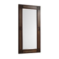 Elegant Wooden Frame Mirror with Geometric Design